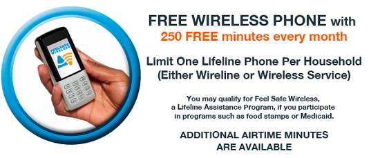 FeelSafe WIreless - Lifeline Free Cell Phones For Seniors